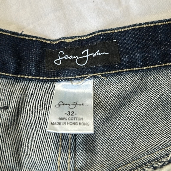 Sean John Men's Dark Wash Wide Leg Carpenter Blue Denim Jeans - Size 32 - Picture 5 of 7